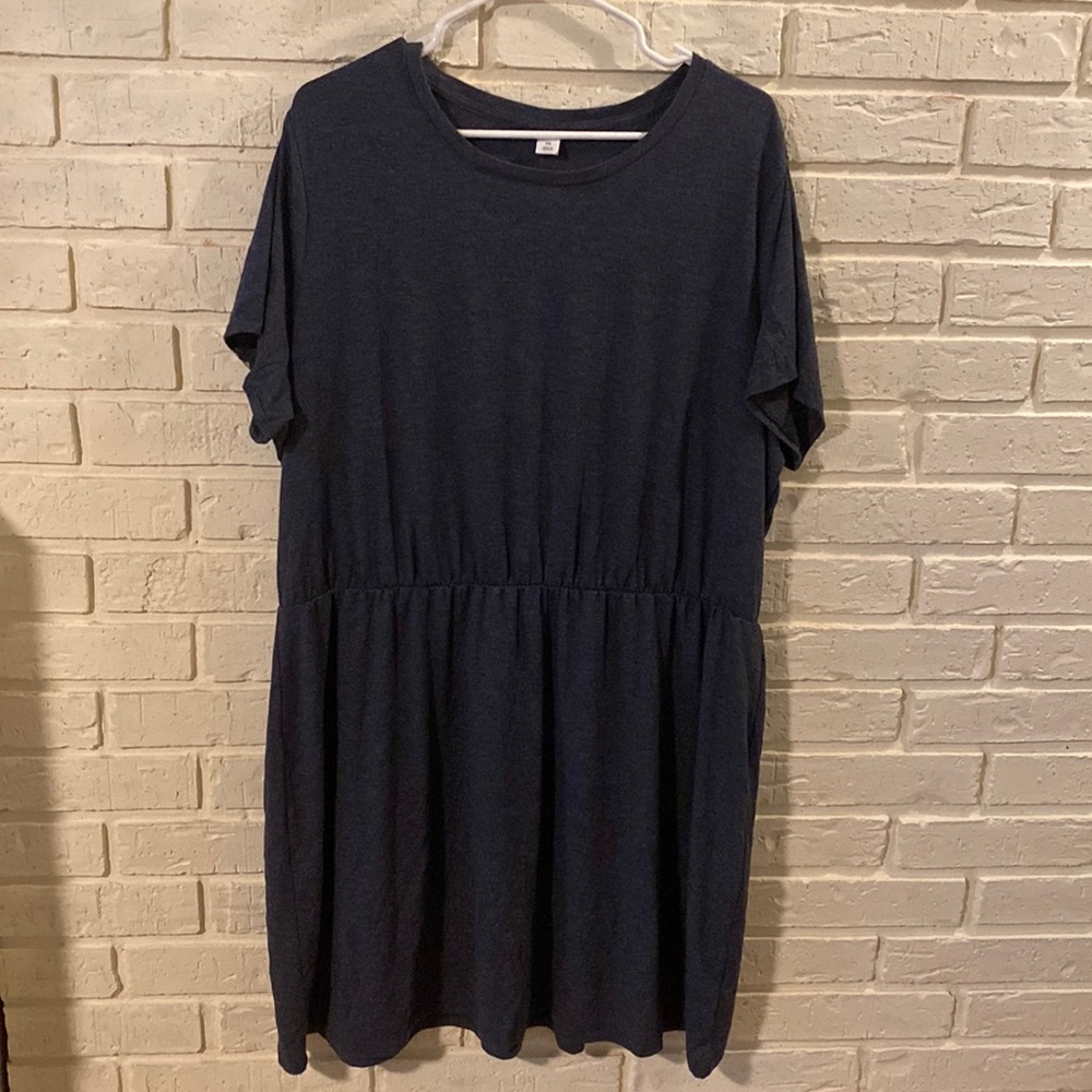 Waist-Defined Slub-Knit T-Shirt Dress